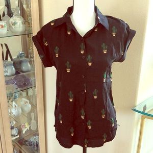 Vintage Inspired Cactus Print Top